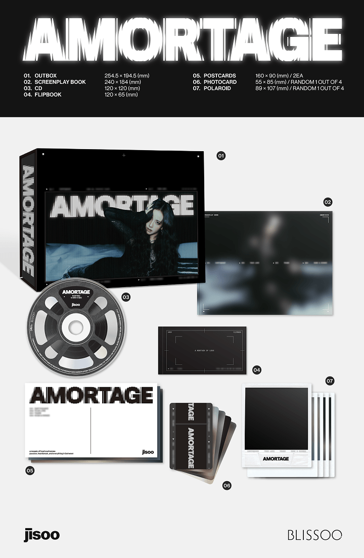 JISOO Mini Album [AMORTAGE] DELUXE EDITION (BLACK Ver) product image 2