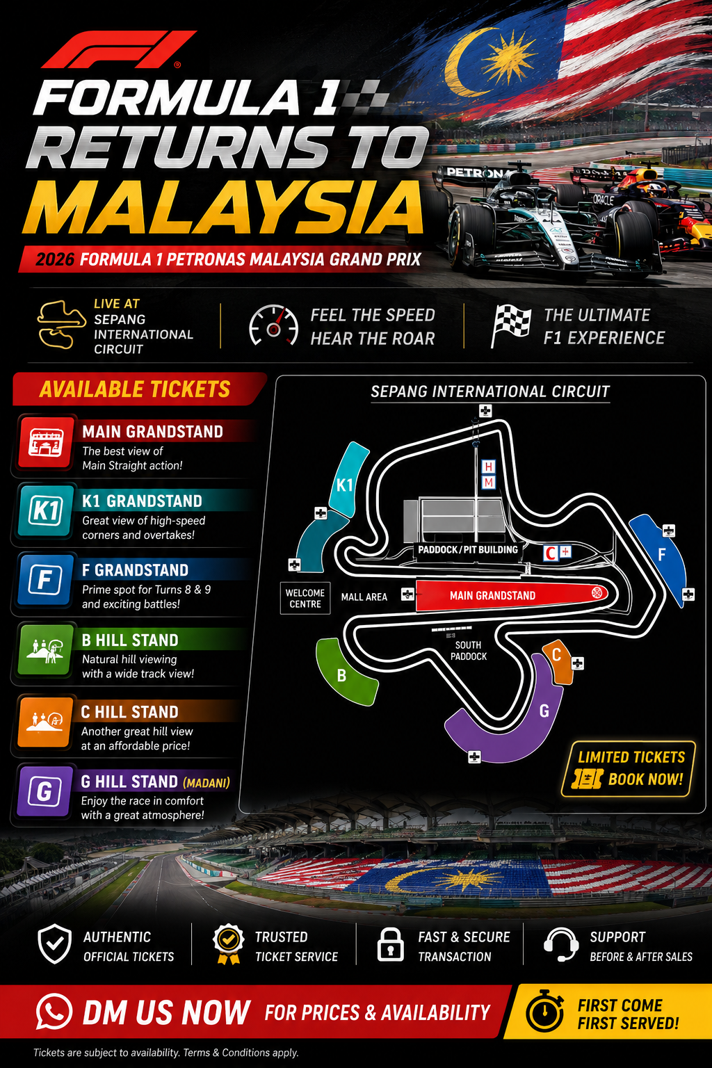 F1 SEPANG MALAYSIA TICKET 🇲🇾 