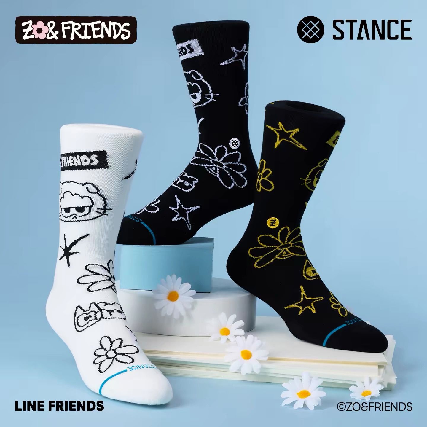 STANCE | ZO&FRIENDS Graffiti Casual Socks Unisex Trendy Mid-Calf Socks – New Autumn Collection