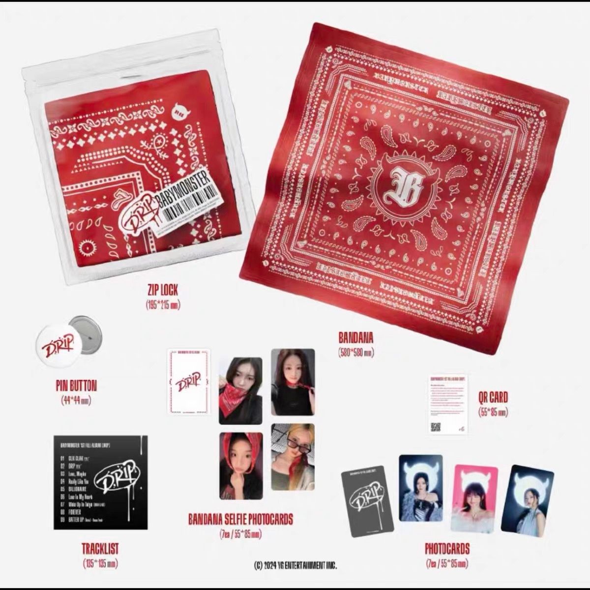 BABYMONSTER Official 1st Full Album DRIP - Limited Bandana Vers.