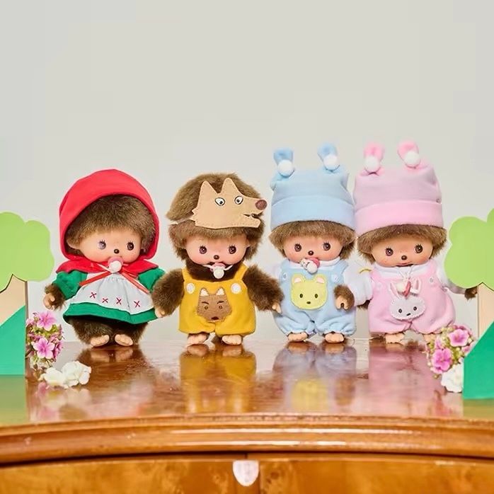 Monchhichi Little Red Riding Hood & Big Bad Wolf Vinyl Plush Doll