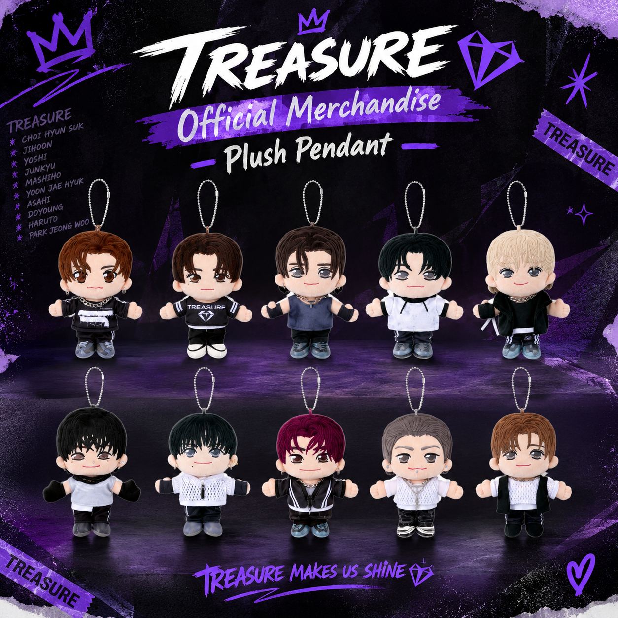 Treasure Official Merchandise Plush Pendant