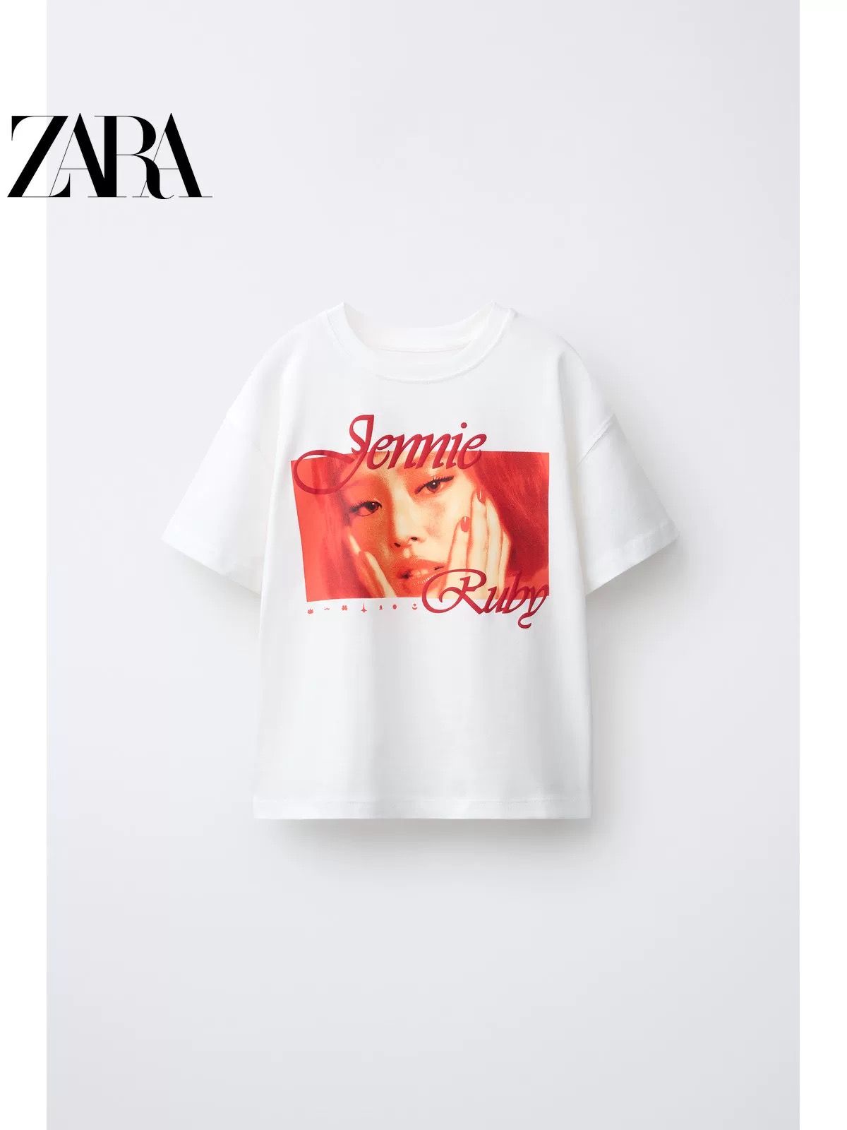 ZARA x JENNIE RUBY GRAPHIC TEE WHITE