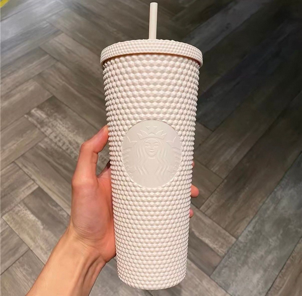 Starbucks 2023 Milk White Chrome Studded Venti (24oz) Tumbler product image 1