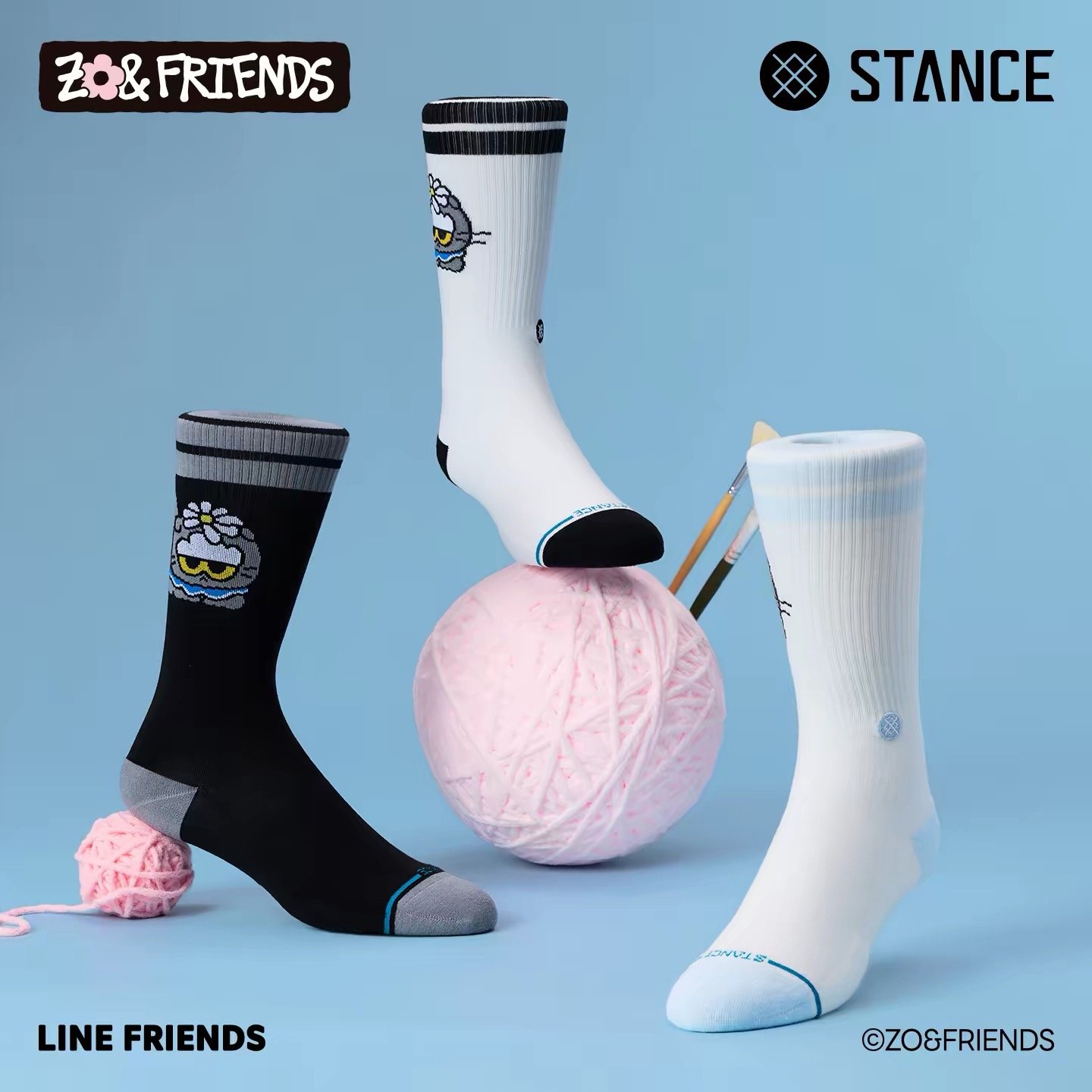 STANCE | ZO&FRIENDS Striped Casual Socks 2026 New Arrival Unisex Couple Socks