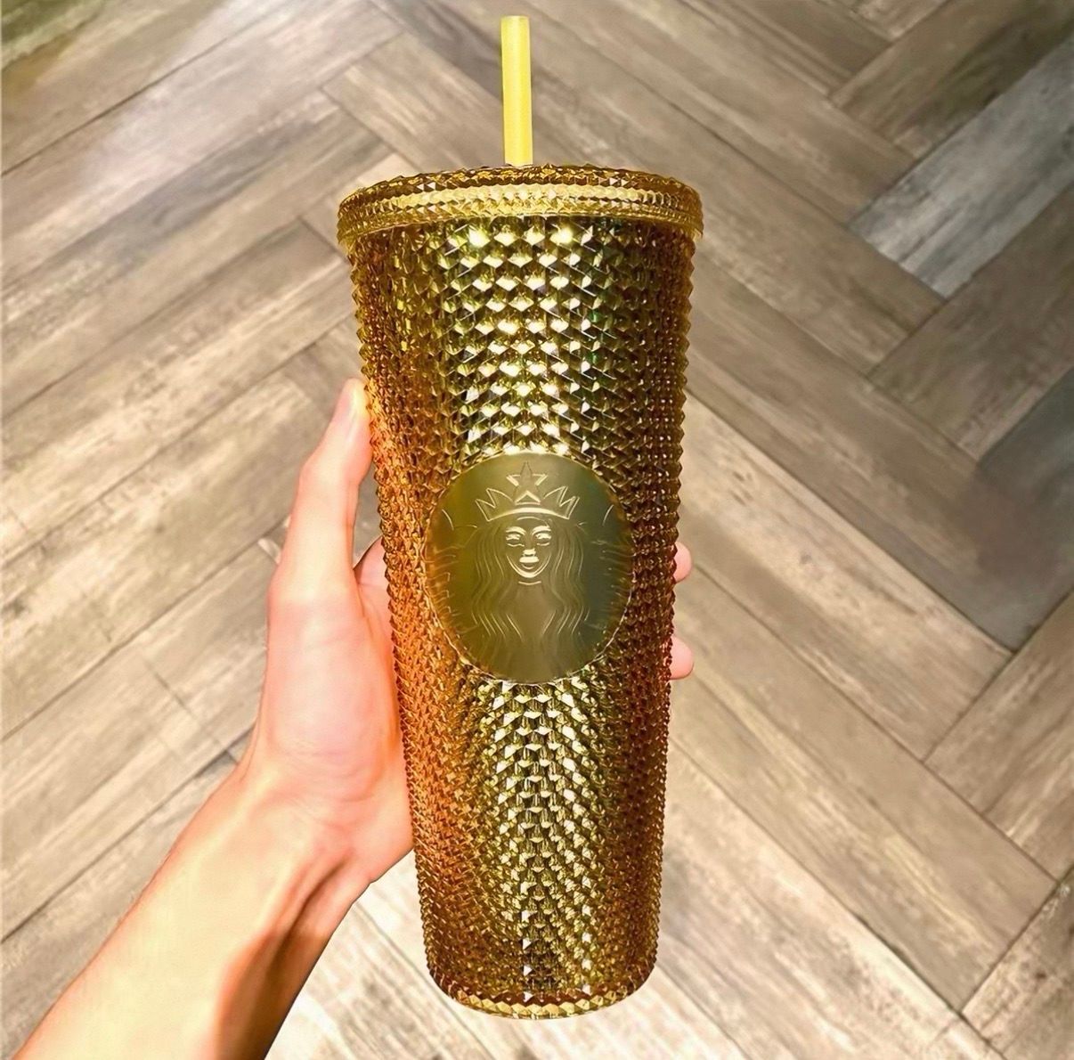 Starbucks 2023 Gold Chrome Studded Venti (24oz) Tumbler product image 1