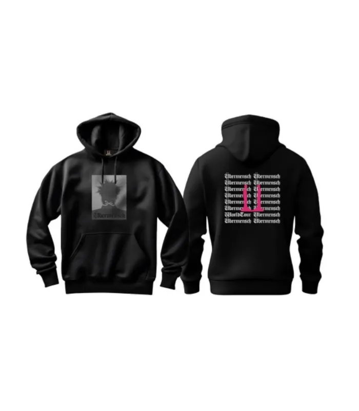 G-DRAGON ÜBERMENSCH HOODIE (BLACK/GREY) product image 1