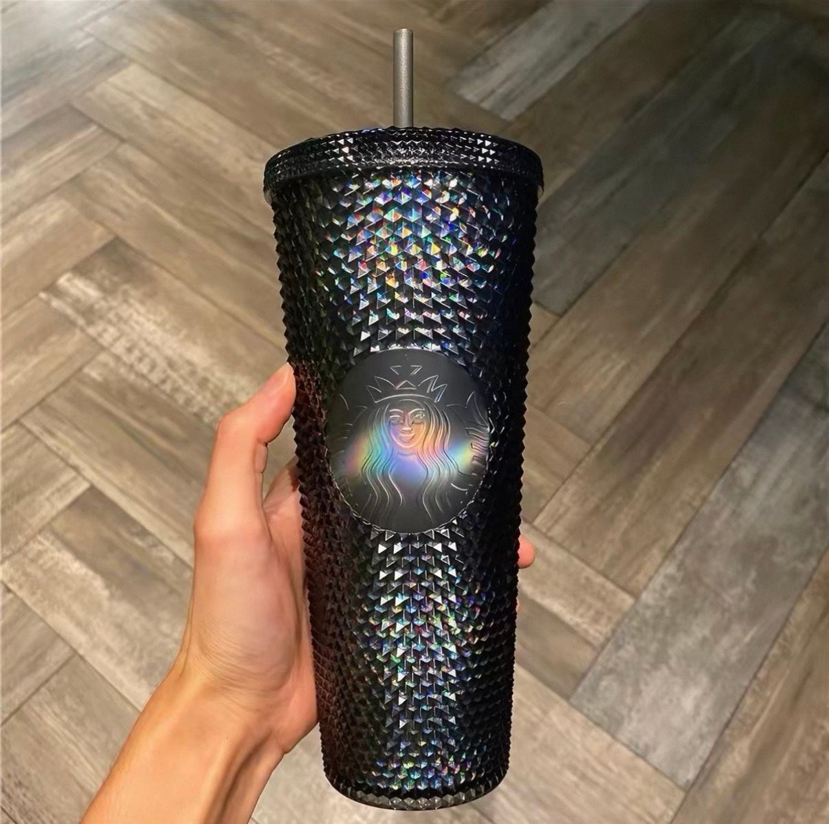 Starbucks 2023 Black Chrome Studded Venti (24oz) Tumbler