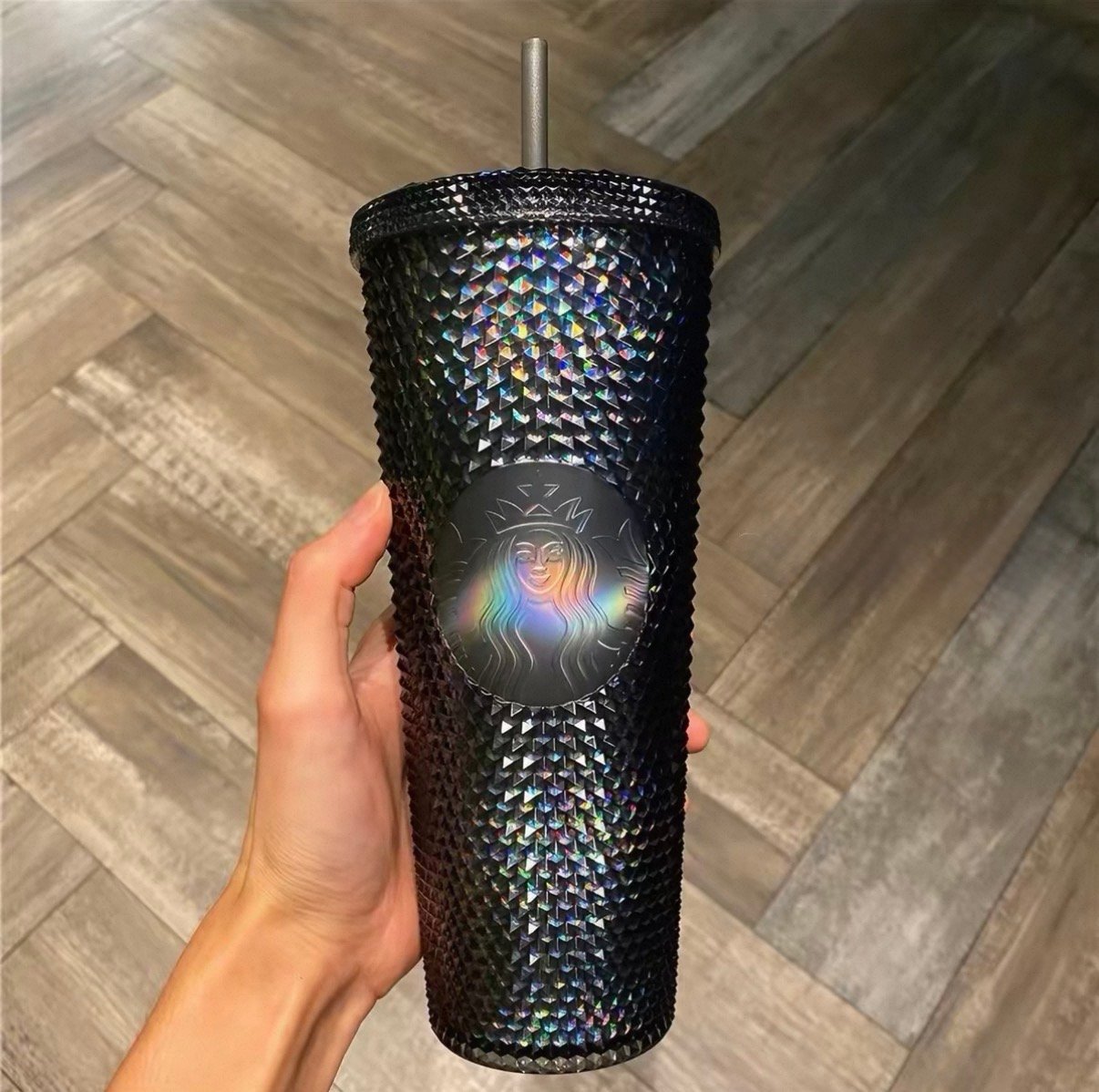 Starbucks 2023 Black Chrome Studded Venti (24oz) Tumbler