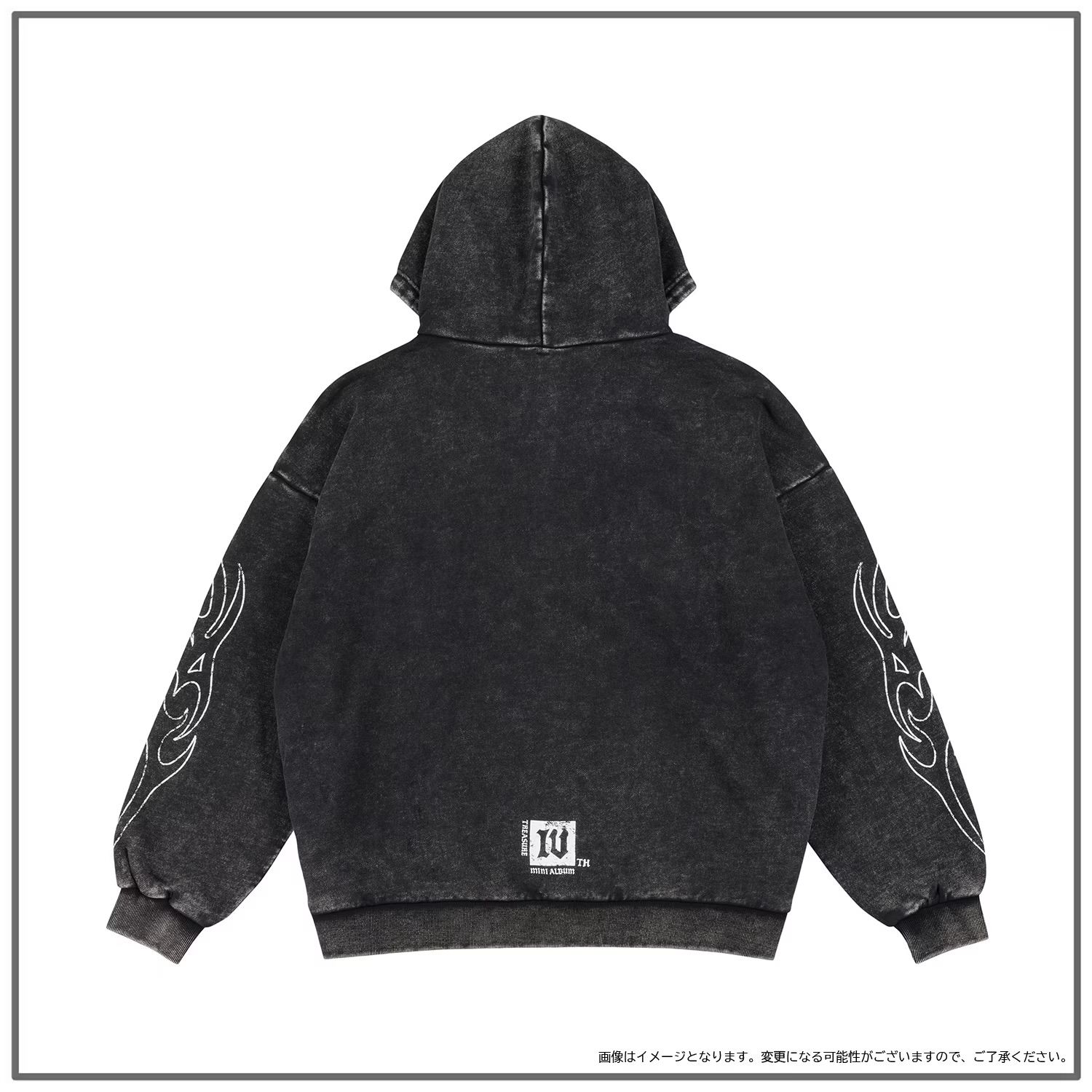 [NEW WAV] TREASURE ZIP-UP HOODIE (BLACK/BLUE) product image 2