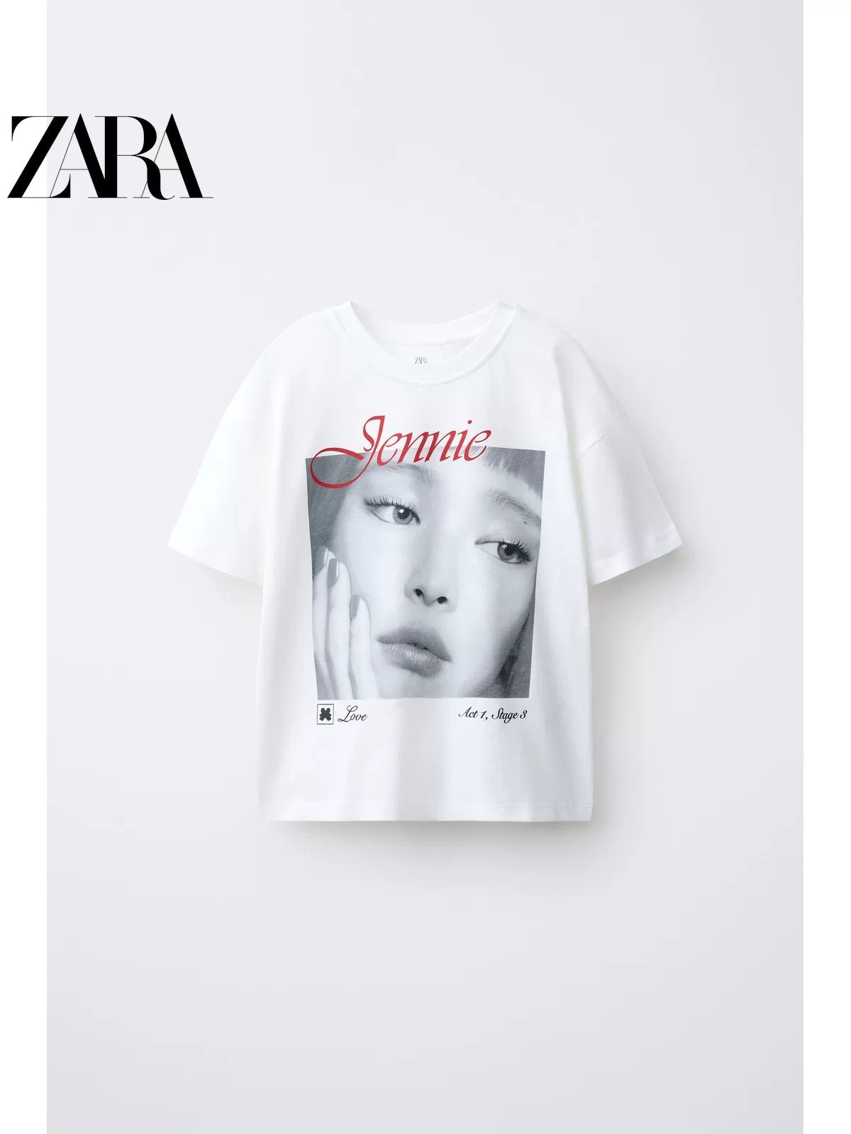 ZARA x JENNIE RUBY PHOTO TEE WHITE product image 1
