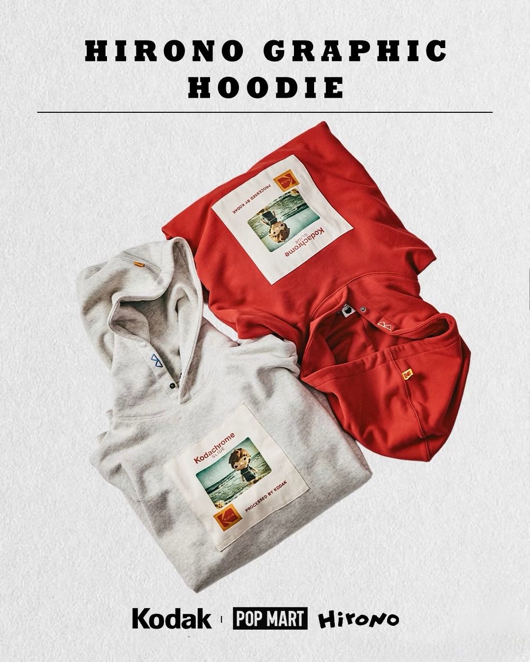 【KODAK × Hirono】KODAK Printed Patchwork Design Unisex Hoodie