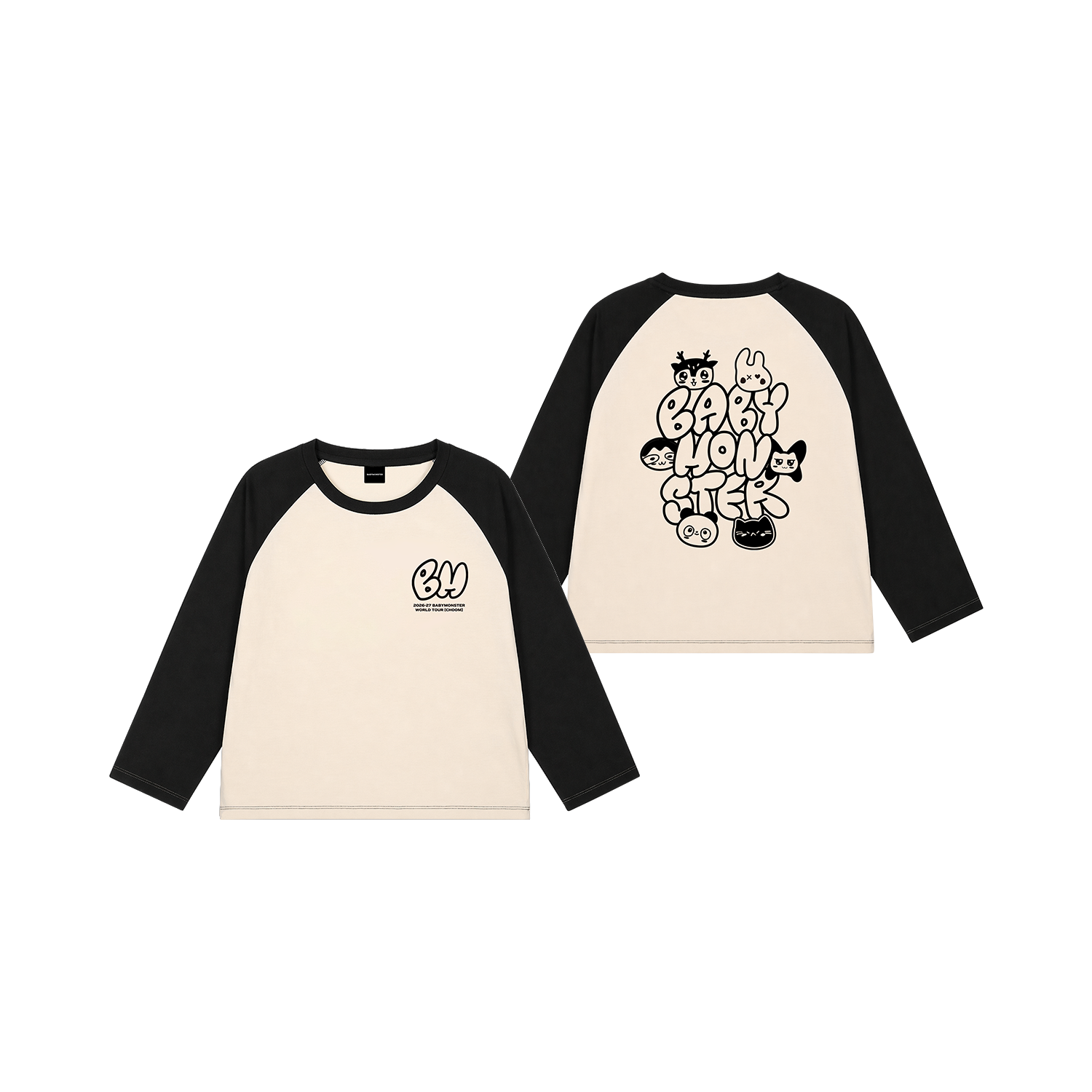 BABYMONSTER (CHOOMTOUR) CHARACTER RAGLAN LONG SLEEVE T-SHIRT