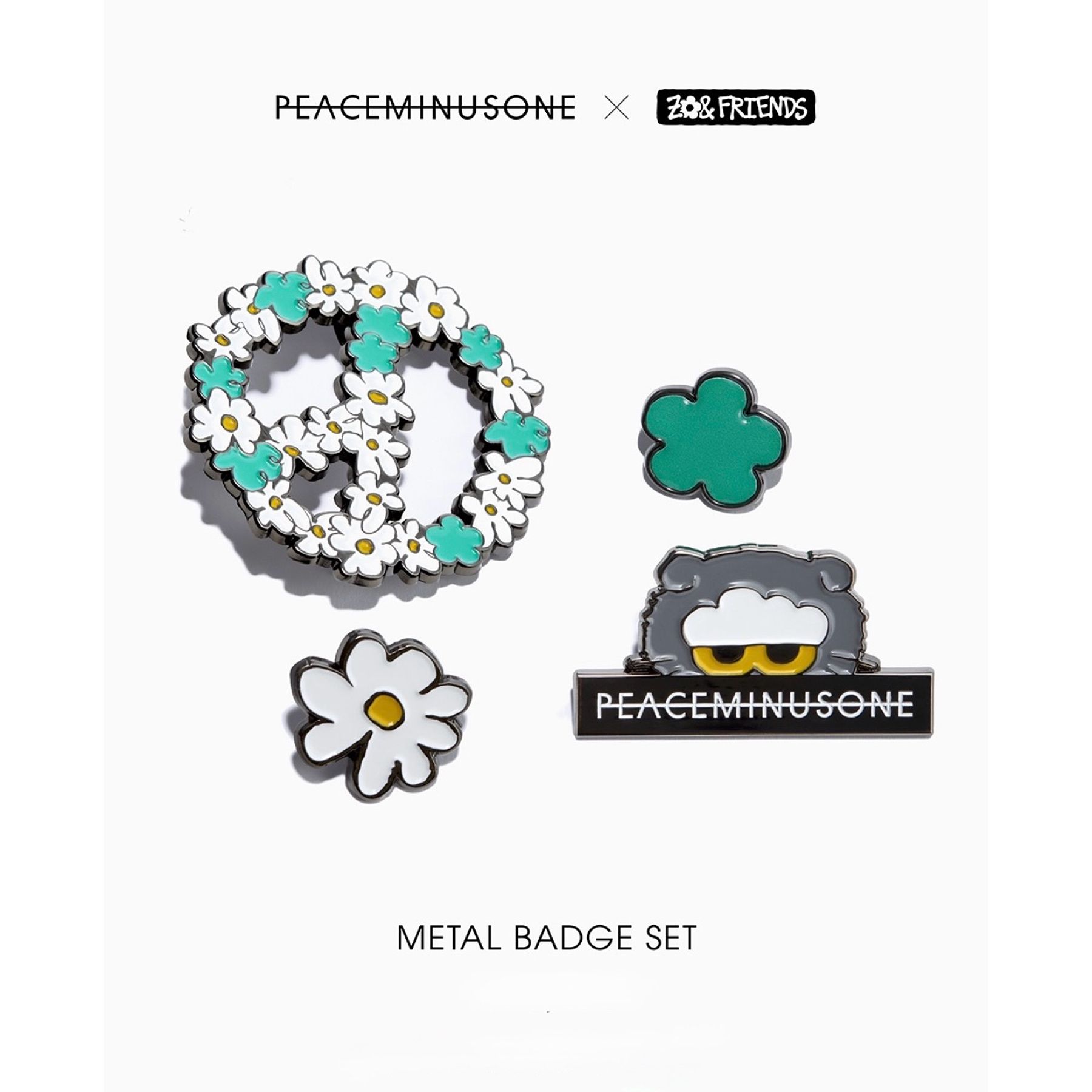 Peaceminusone x ZO&FRIENDS Metal Badge Set product image 1