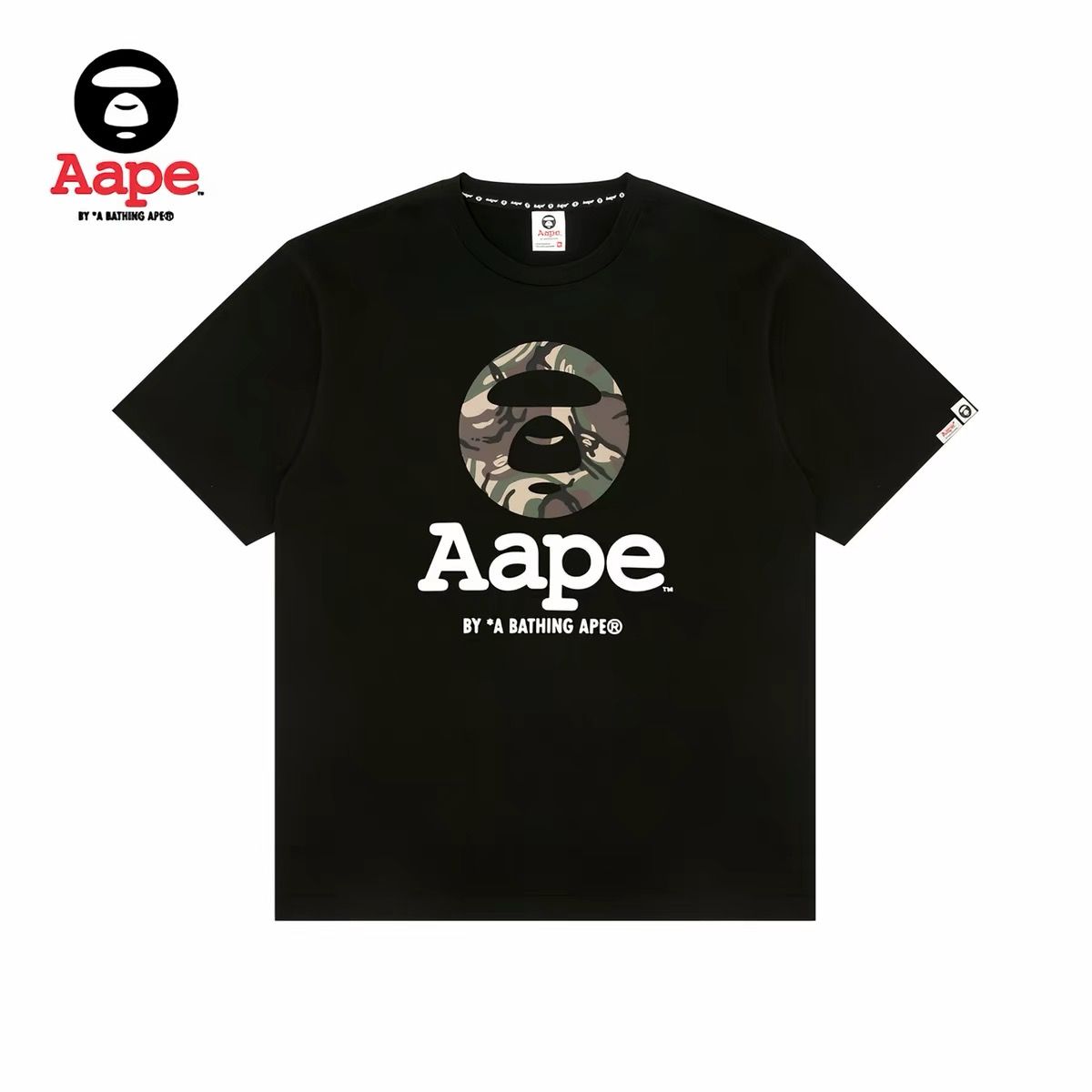 AAPE Camo Ape & Letter Graphic Short Sleeve Tee 