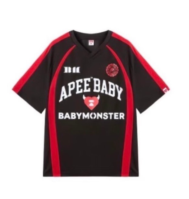 APEE x BABYMONSTER 26 FOOTBALL JERSEY (BLACK/WHITE) product image 1