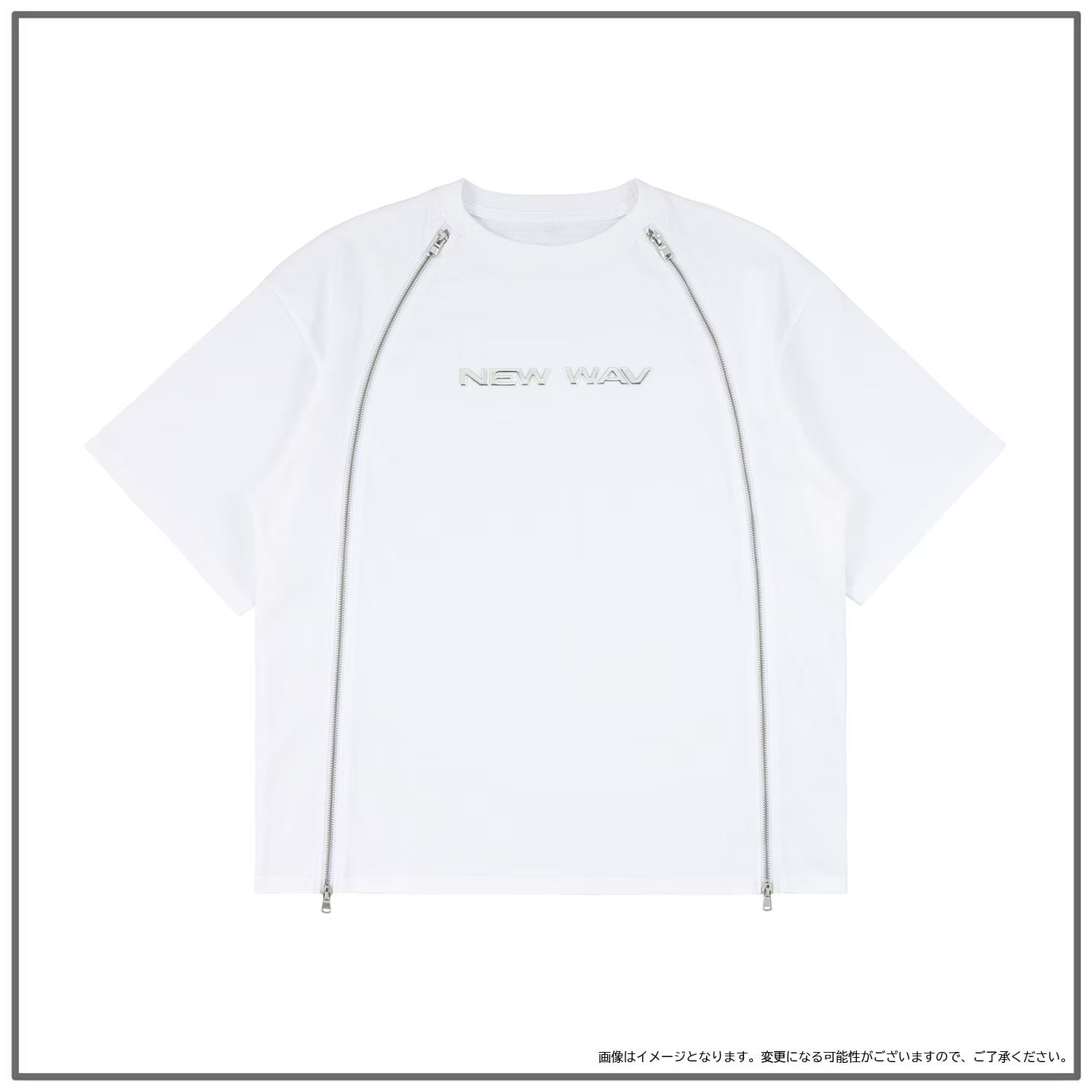 [NEW WAV] ZIP T-SHIRT (BLACK/WHITE) product image 3