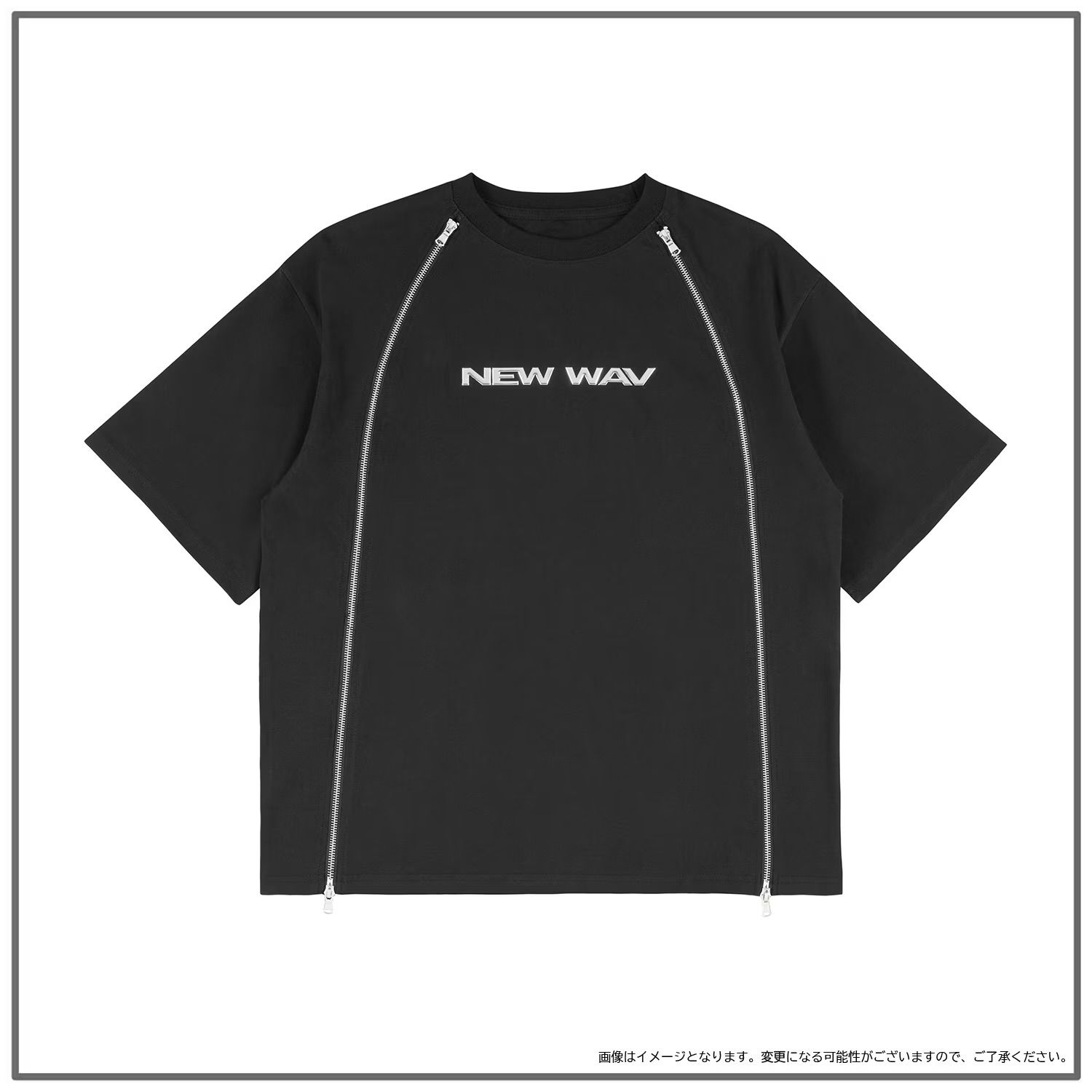 [NEW WAV] ZIP T-SHIRT (BLACK/WHITE)