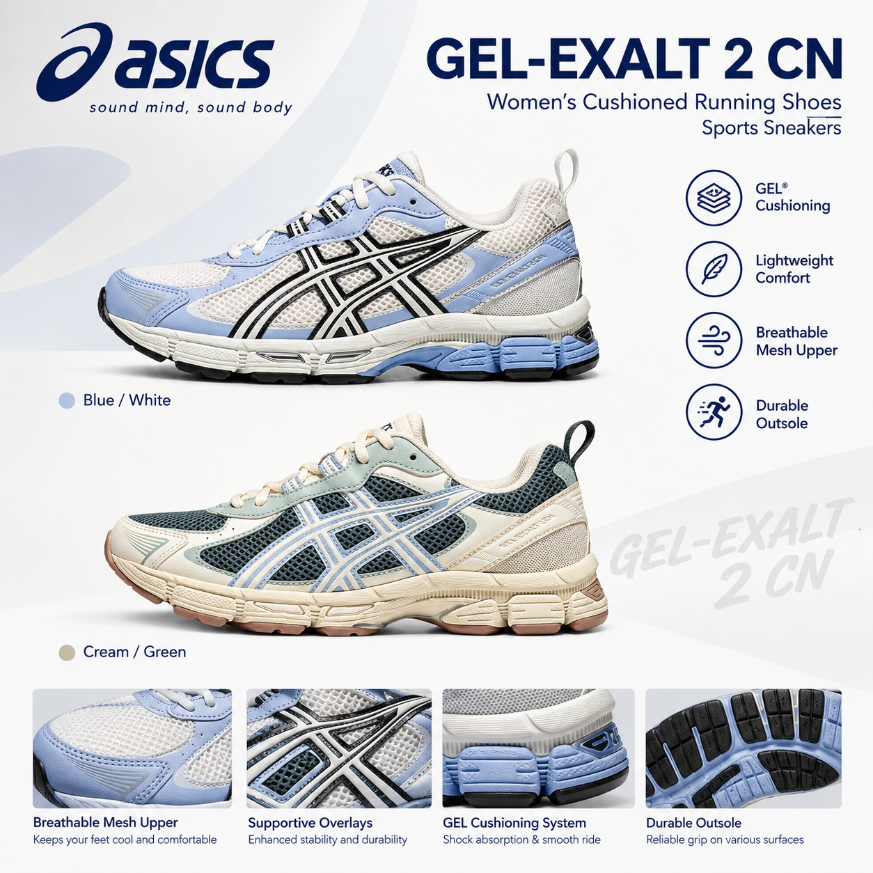 ASICS GEL-EXALT 2 Women’s Cushioned Running Shoes