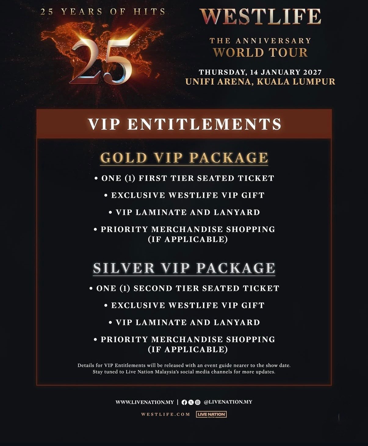 WESTLIFE THE ANNIVERSARY WORLD TOUR KUALA LUMPUR π²πΎ product image 2