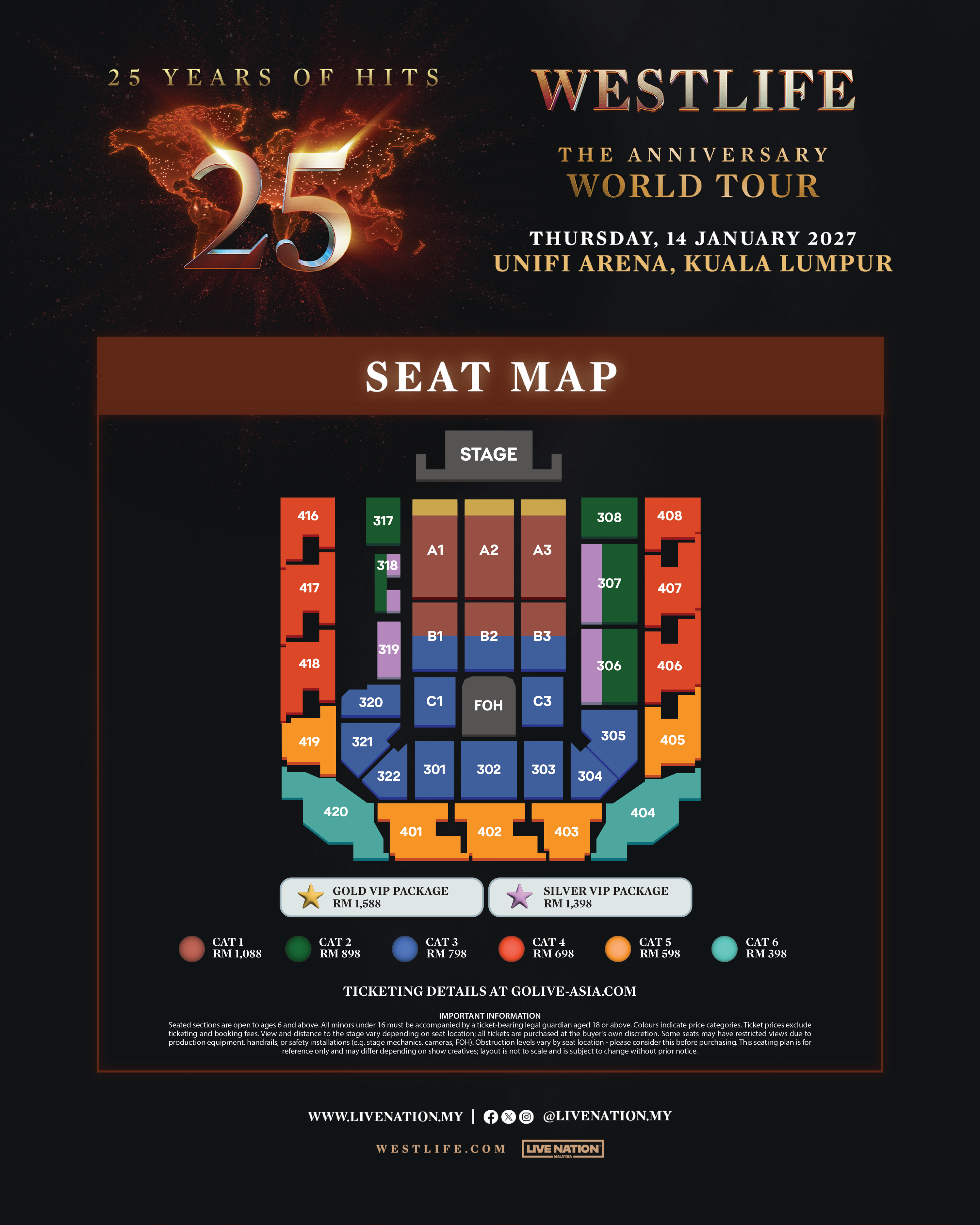 WESTLIFE THE ANNIVERSARY WORLD TOUR KUALA LUMPUR 🇲🇾 product image 1