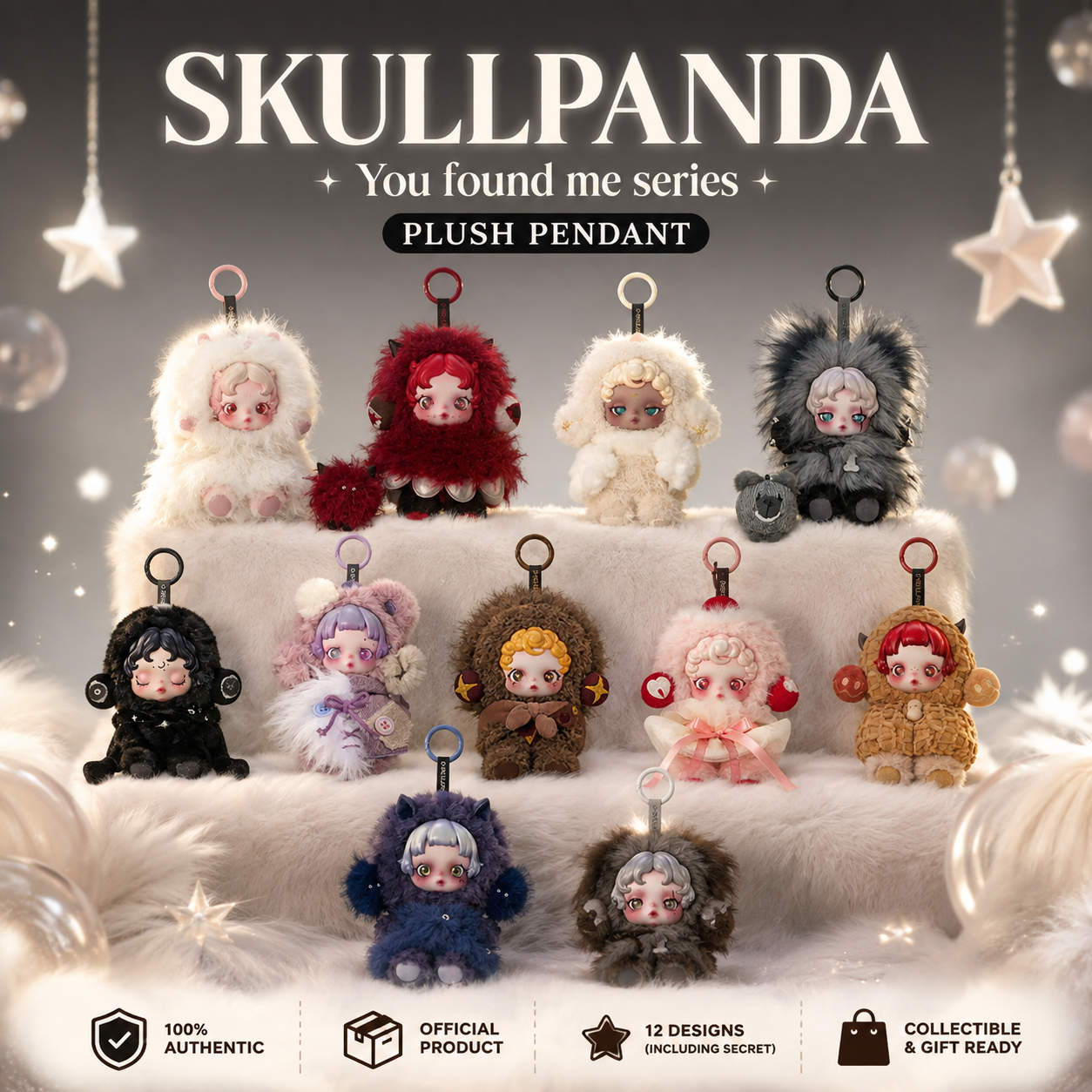 SKULLPANDA YOU FOUND ME SERIES PLUSH PENDANT