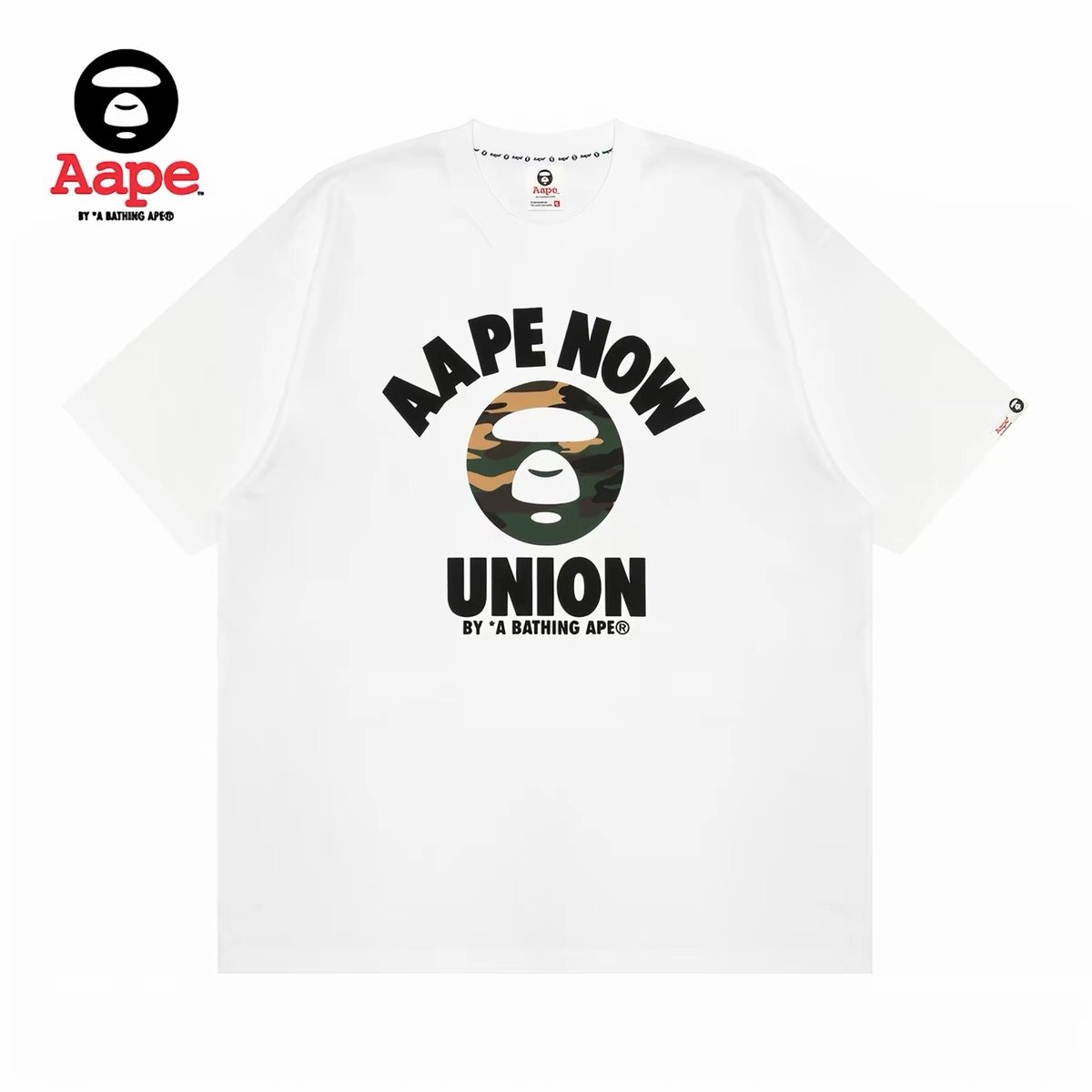 LNGSHOT Style Camo Ape Letter Print Classic T-Shirt
