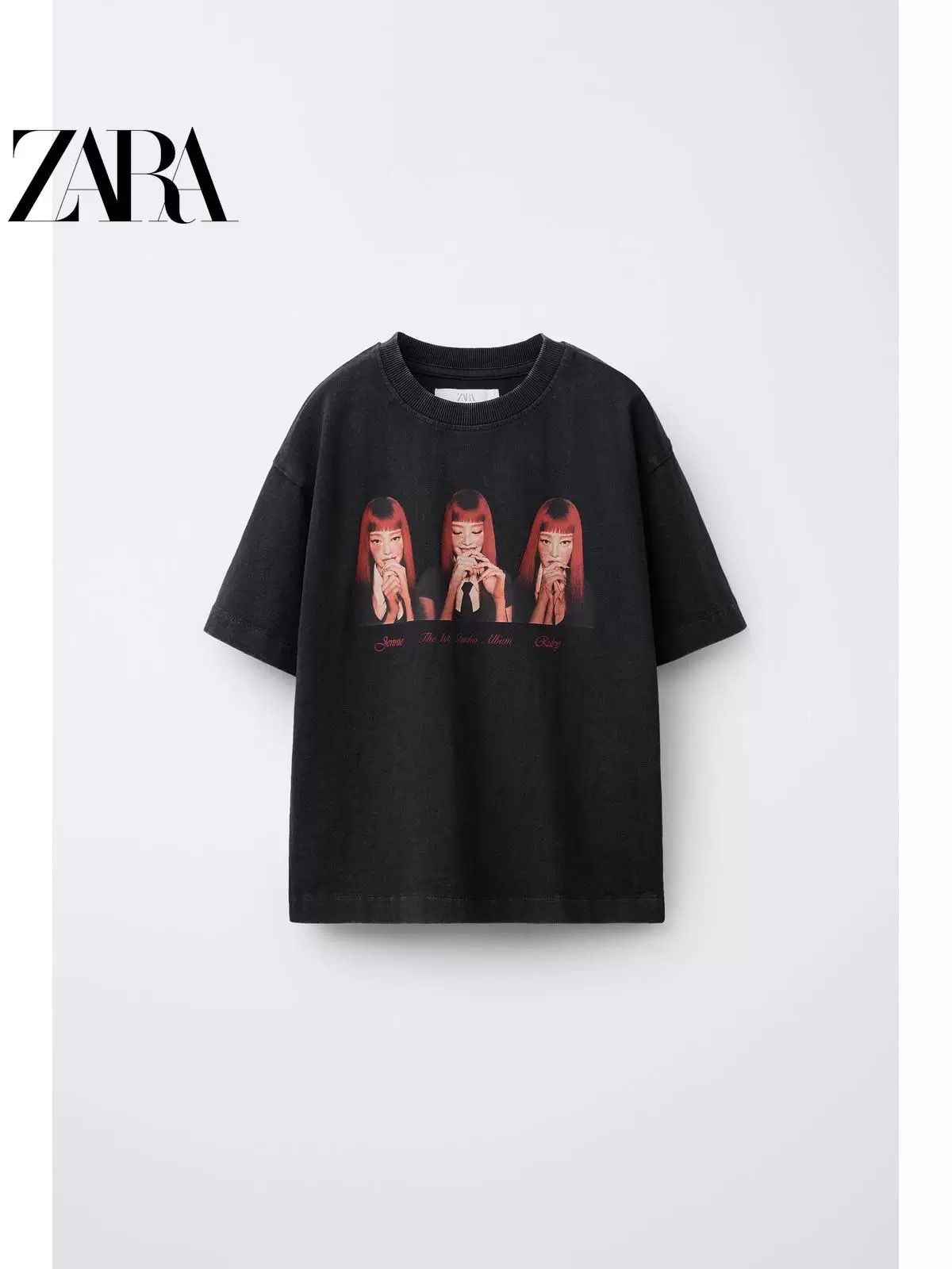 ZARA x JENNIE RUBY GRAPHIC TEE BLACK