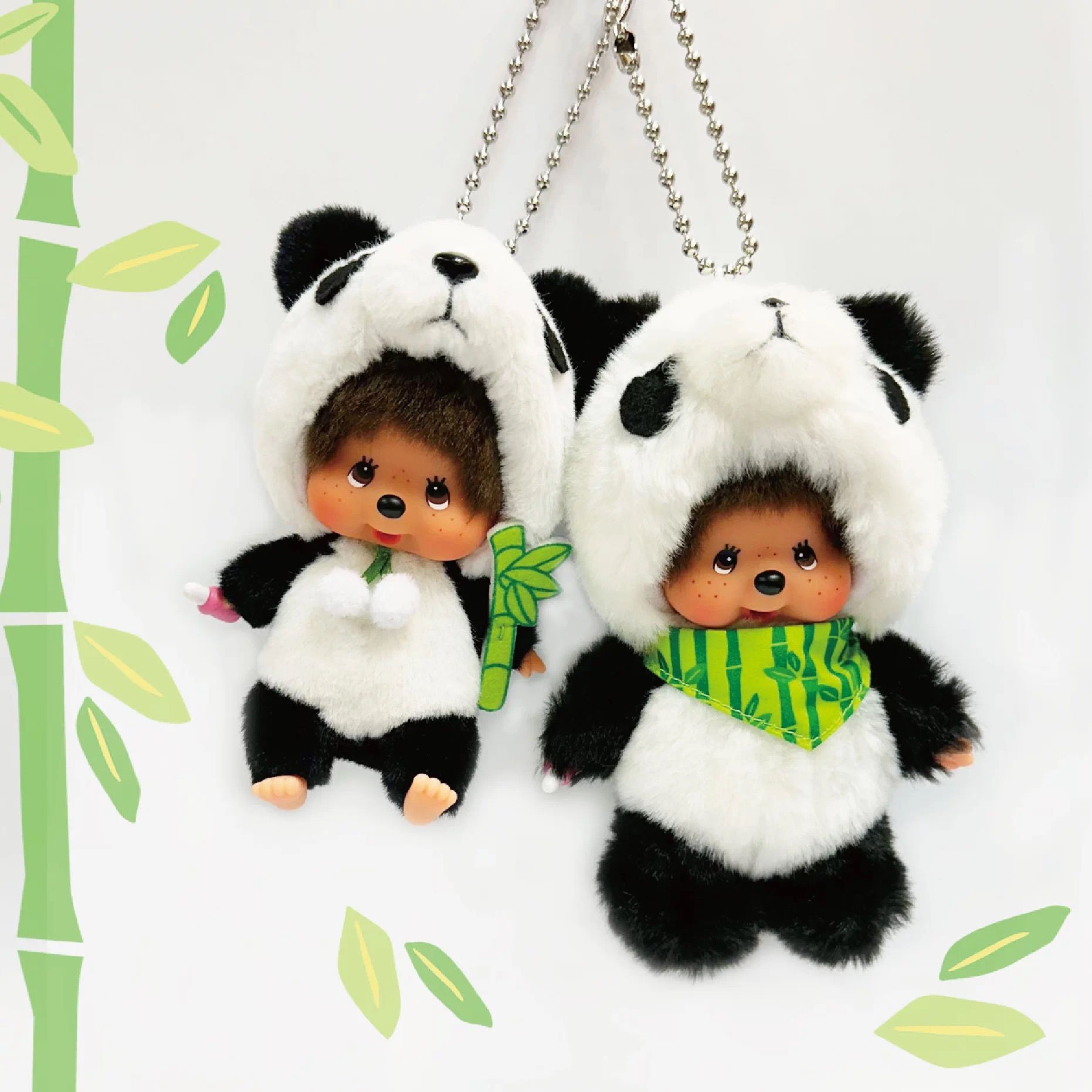 Monchhichi Black & White Panda Sitting Plush Doll Bag Charm product image 1