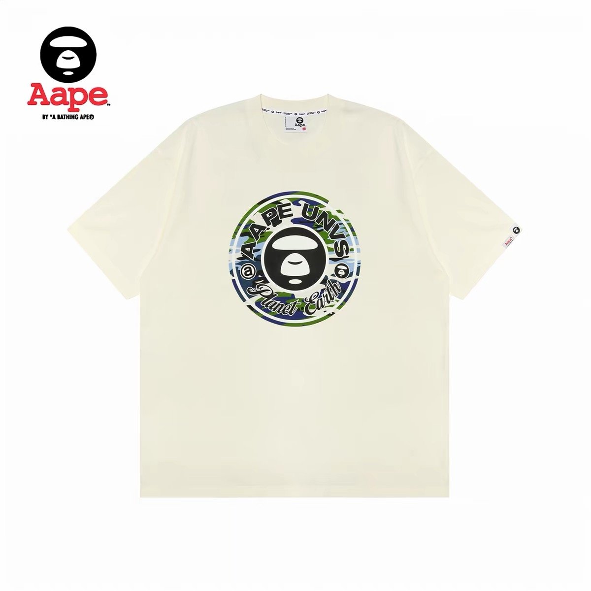 AAPE Letter Circle Camo Ape Graphic T-Shirt